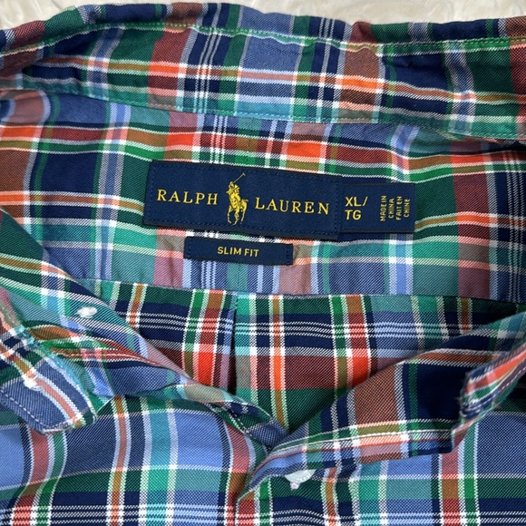 POLO RALPH LAUREN MEN’S PLAID LONG SHAVE BUTTON DOWN SHIRT SLIM FIT - Picture 8 of 8